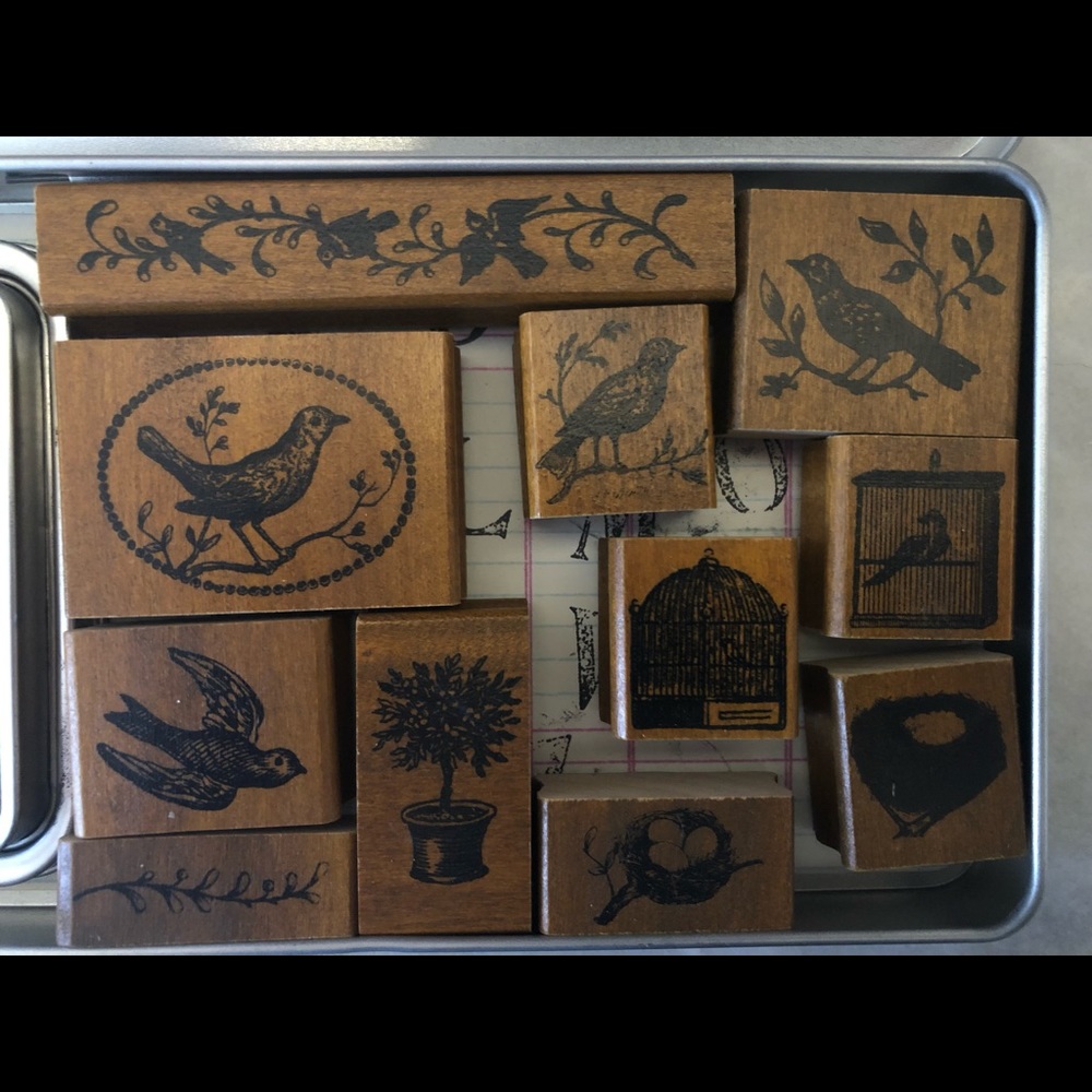 Bird and foliage stamp set